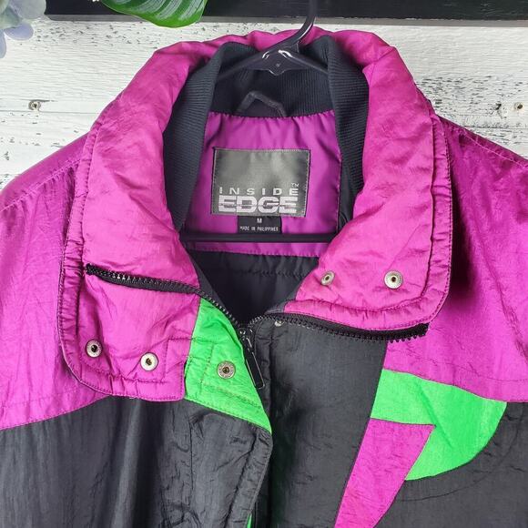 Vintage Inside Edge Women Puffer Zip-Up Coat Size Medium - Picture 2 of 10